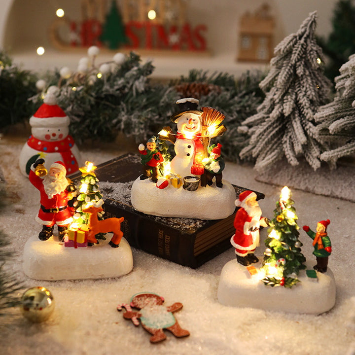 Beleuchtete Weihnachtsfigur mit Weihnachtsbaum Karnz