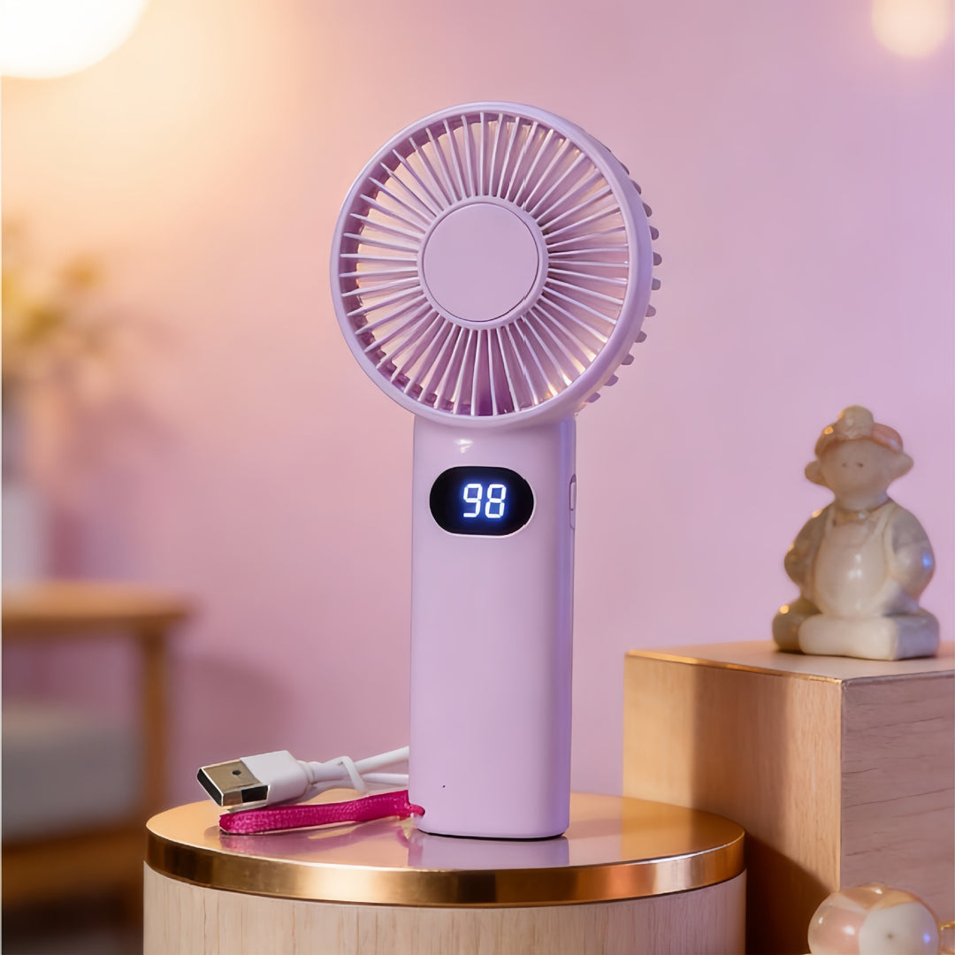 Damen Tragbarer Handventilator mit digitaler Geschwindigkeitsanzeige Karnz 1781544653