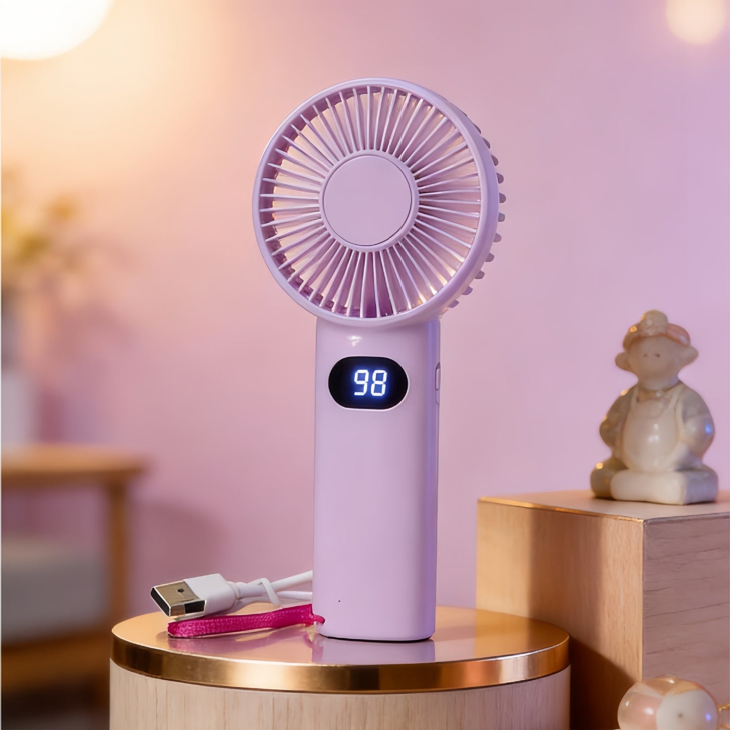 Damen Tragbarer Handventilator mit digitaler Geschwindigkeitsanzeige Karnz 1781544653