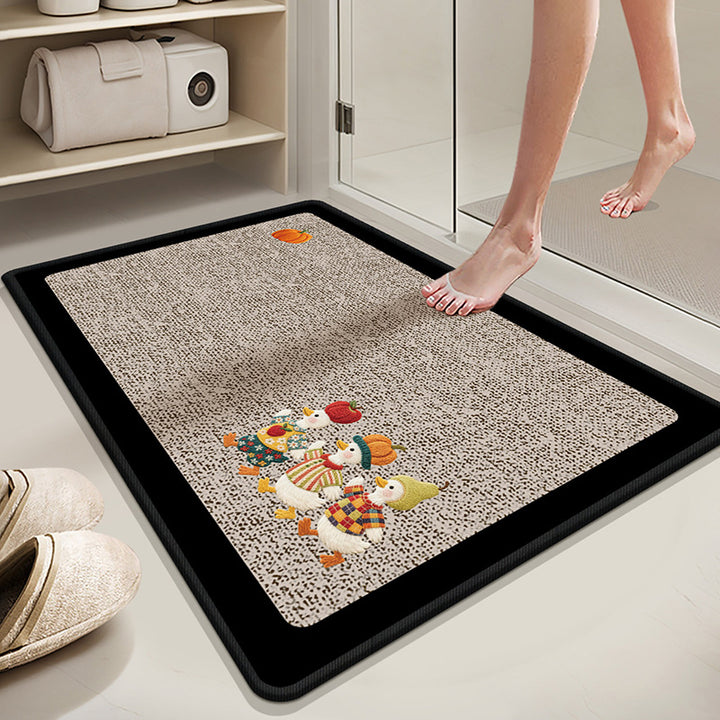 Absorbierende rutschfeste Badematte mit Wintermotiv