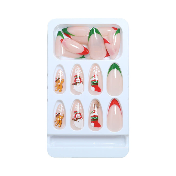 Künstlerisches Glitter Press-On Nagelset Karnz