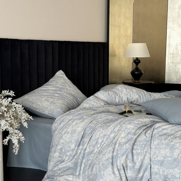 Wendbares Baumwollsatin-Patchwork-Struktur Bettwäsche-Set mit tiefen Passformen und Oxford-Kissenbezügen