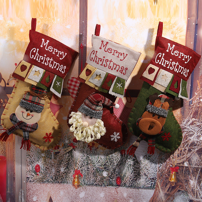 Niedlicher Weihnachtsstrumpf mit Rentier-Motiv Karnz