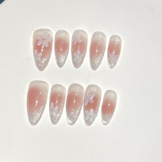 Florale Ombre Press-On Nagelkunst