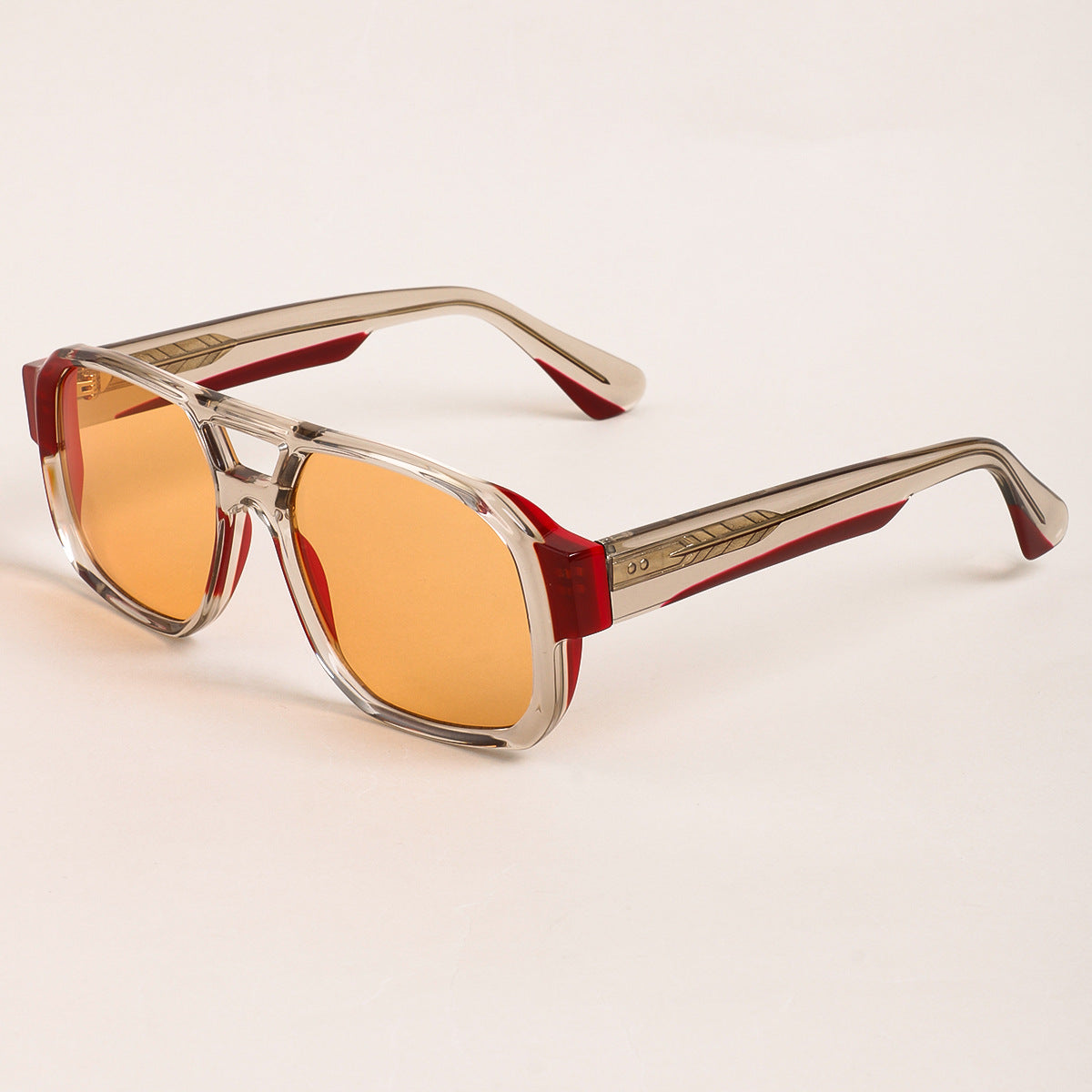 Damen Sonnenbrille im modernen Oversize-Stil mit klarem Rahmen und robusten Gläsern Karnz
