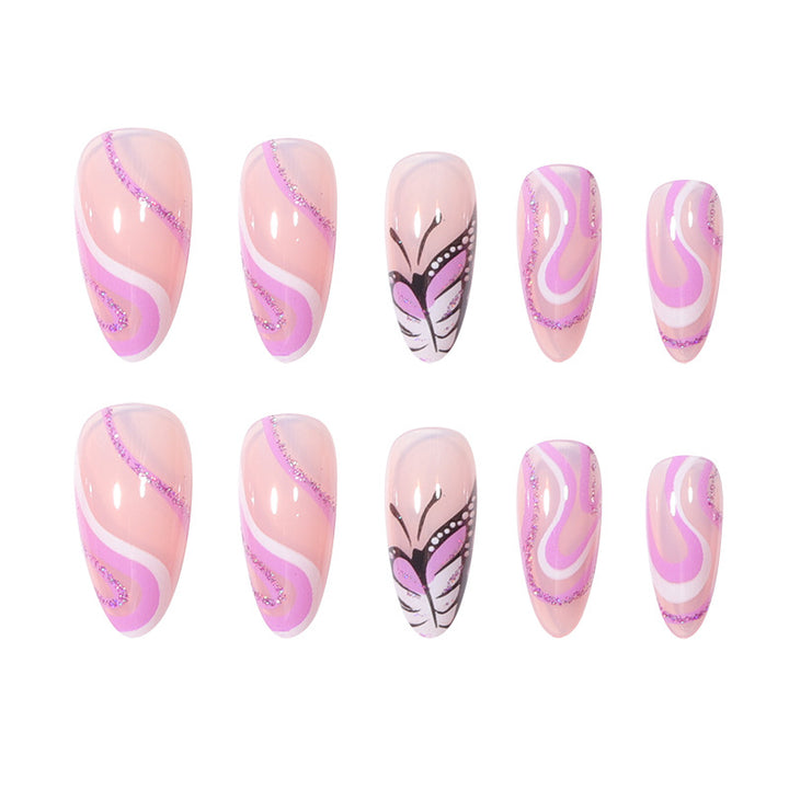 Schmetterlings-inspirierte Nagelkunstverlängerungen Karnz