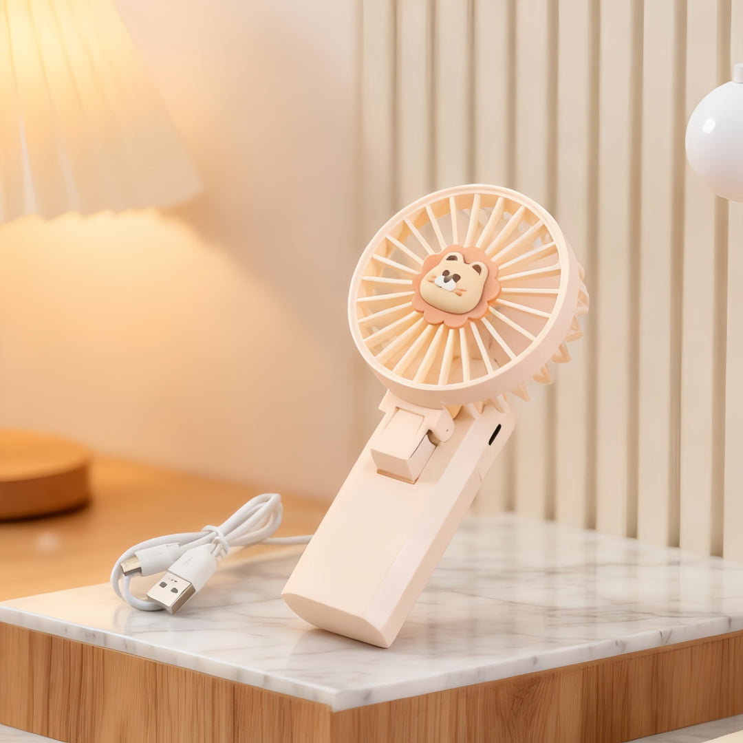 Damen Tragbarer Handventilator mit interaktivem Tiermotiv Karnz