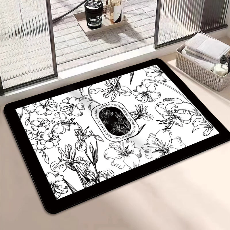 Florales Druck Badezimmermatte Karnz