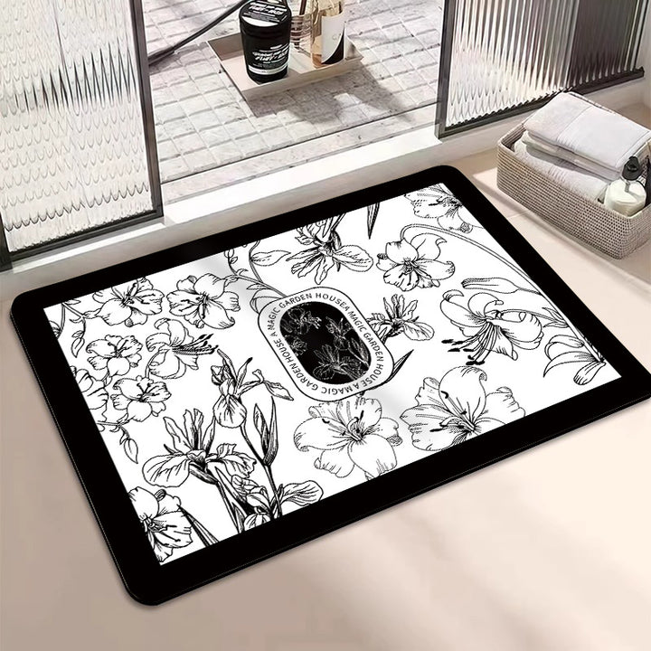 Florales Druck Badezimmermatte Karnz
