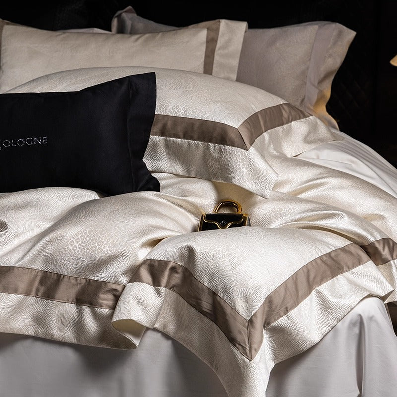 Luxus Jacquard Bettbezug Set mit Satinrand