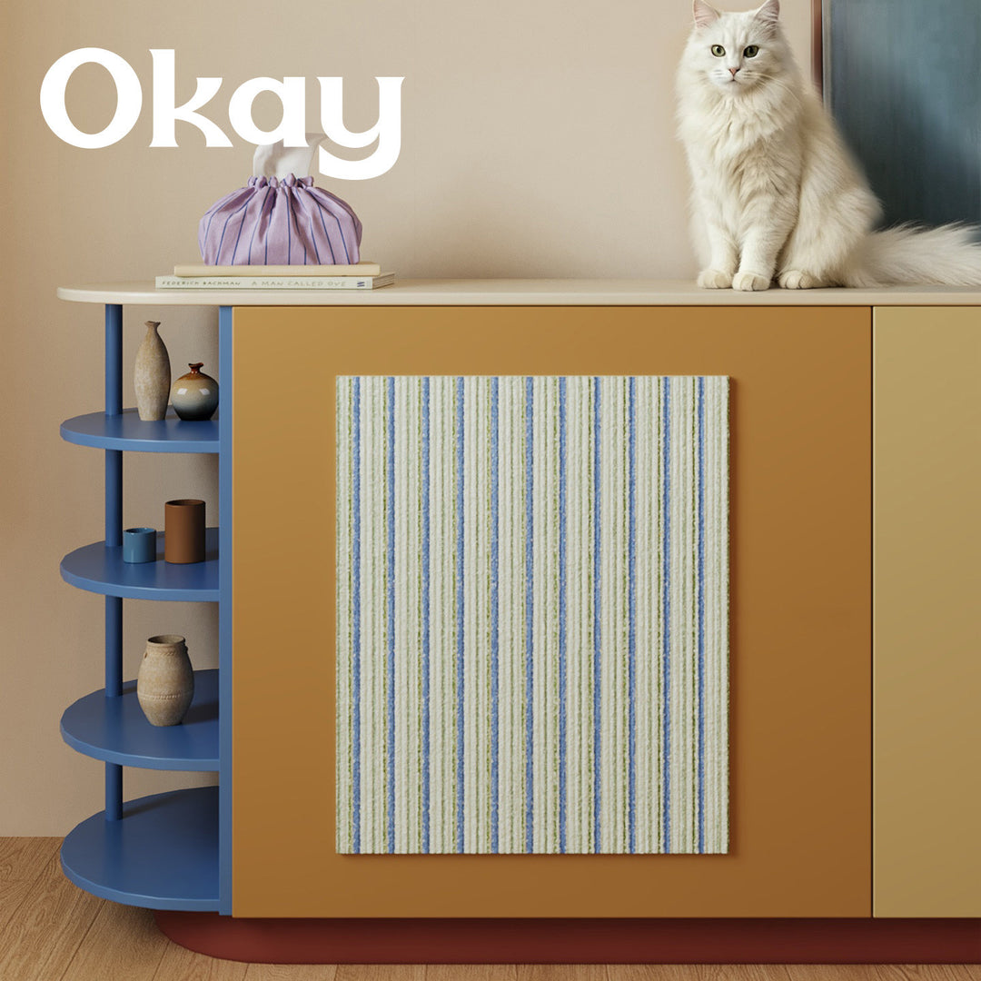 Kitchen Cabinet-Mounted Absorbent Striped Microfiber Dish Panel