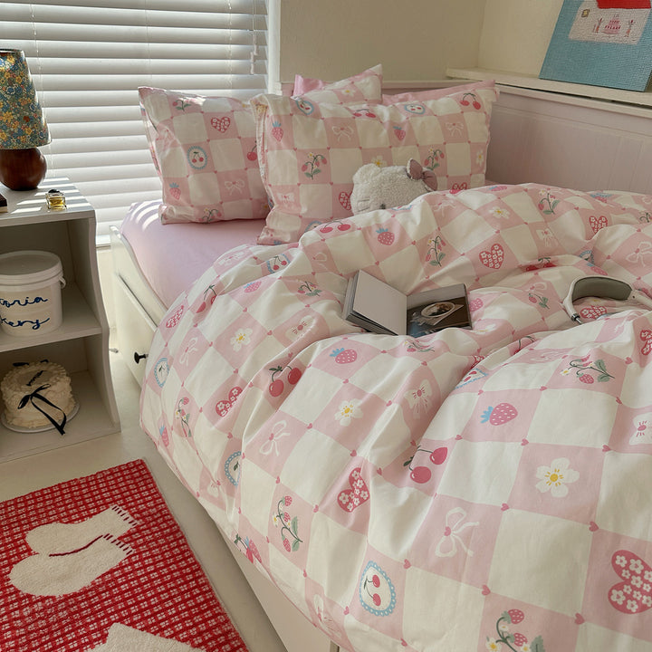 Floral Print Bettbezug Set