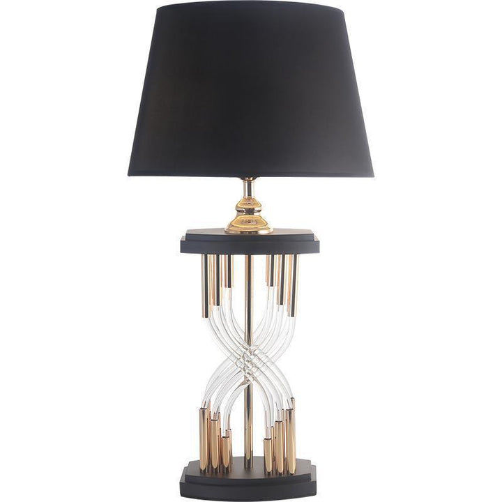 Moderne dekorative Tischlampe mit skulpturaler Basis