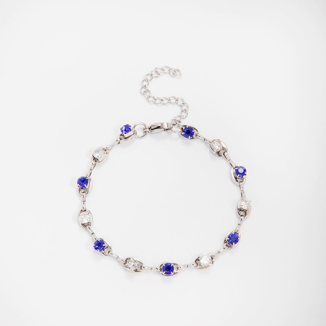 Eleganter Edelstein Akzent Link Armband Karnz