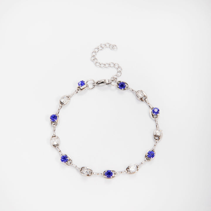 Eleganter Edelstein Akzent Link Armband Karnz