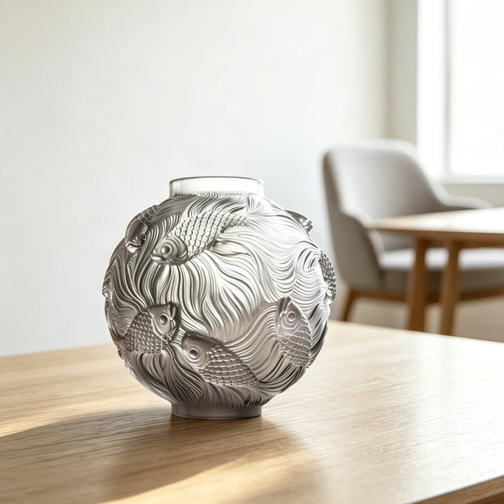 Frosted dekorative Fisch Vase