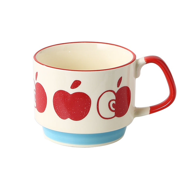 Keramikbecher mit Retro-Punkte-Design und ergonomischem Henkel