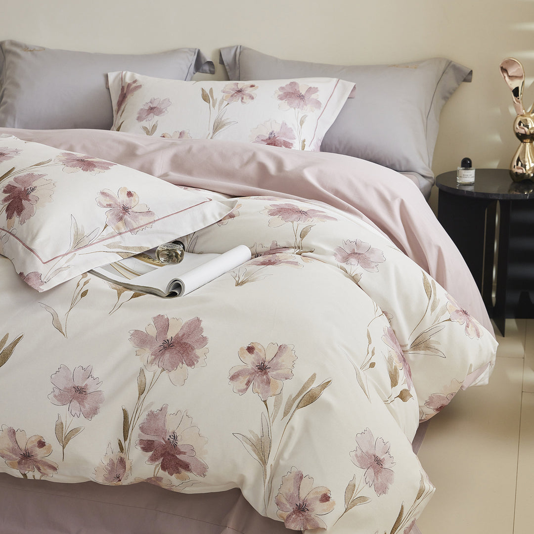 Ombre gestreiftes Baumwollsatin Bettbezug-Set
