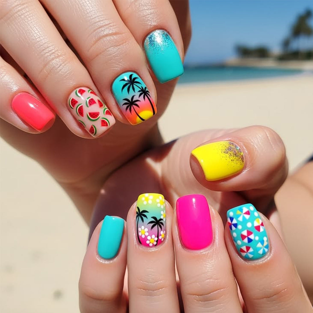 Tropisch inspiriertes Nagelkunst-Set Karnz