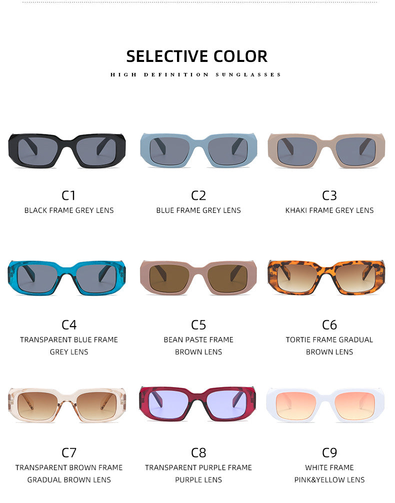 Damen quadratische Designer-Sonnenbrille mit modernem akzentuiertem Rahmen Karnz