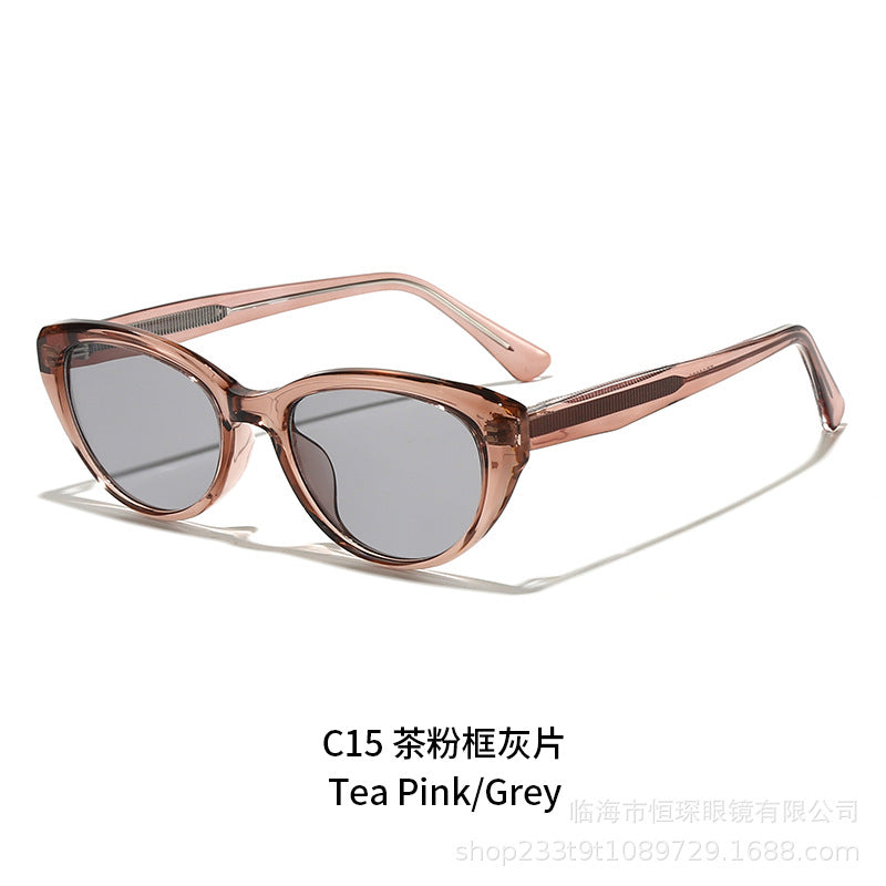 Damen Cat-Eye Sonnenbrille mit hochwertigem, transparentem Rahmen und UV-Schutz Karnz