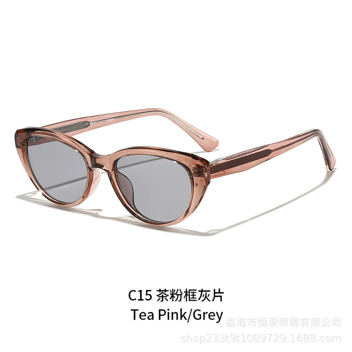 Damen Cat-Eye Sonnenbrille mit hochwertigem, transparentem Rahmen und UV-Schutz Karnz