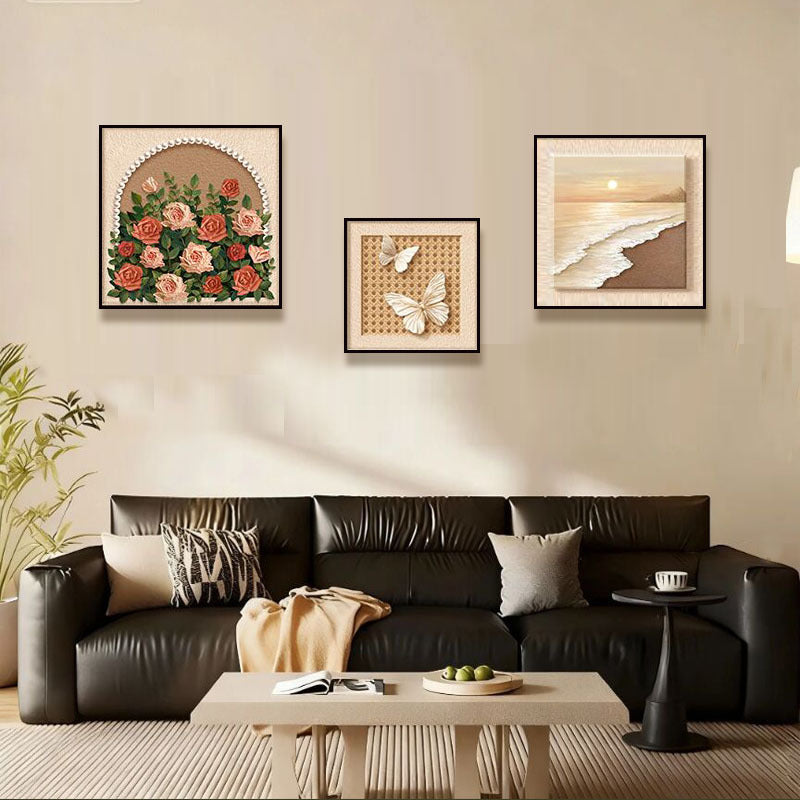 Vintage Blütenreiche Dekorative Wandkunst