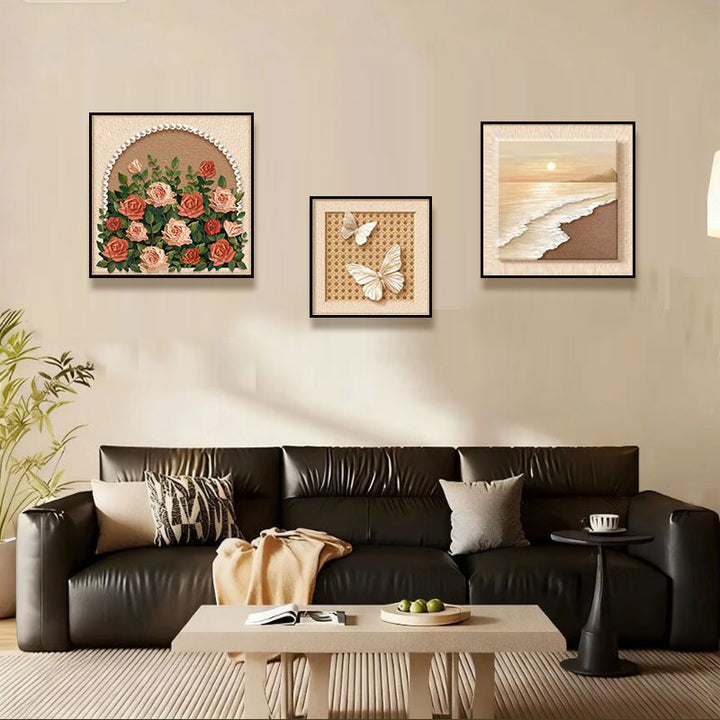 Vintage Blütenreiche Dekorative Wandkunst
