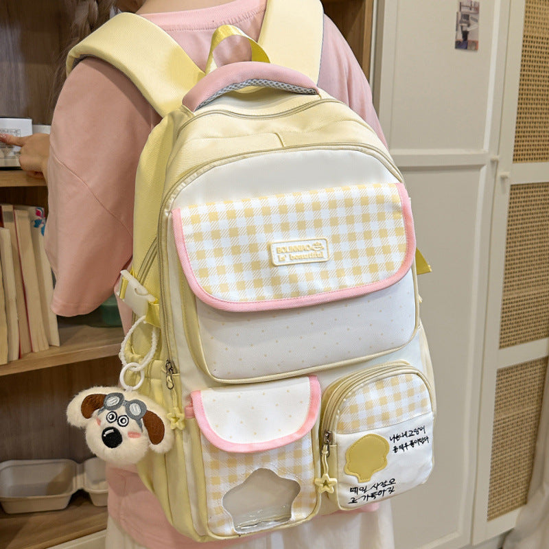 Stylische Schachbrettmuster-Rucksack
