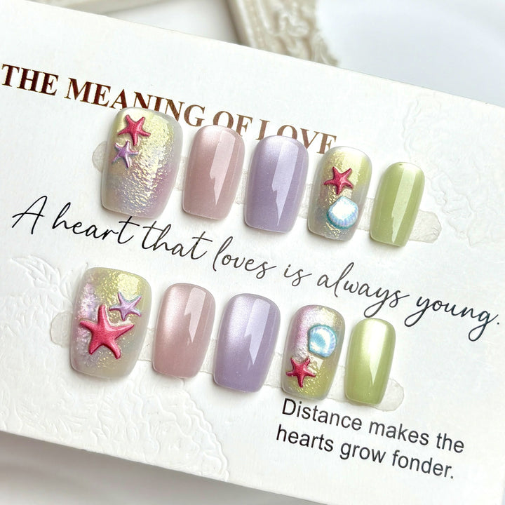 Ausgefallenes meeresmotiv Press-On Nagelkunst Set