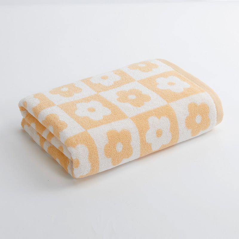 Damen Luxuriöses Frottee-Badehandtuch mit Blumenmuster Karnz