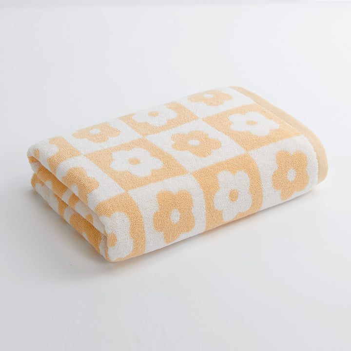 Damen Luxuriöses Frottee-Badehandtuch mit Blumenmuster Karnz