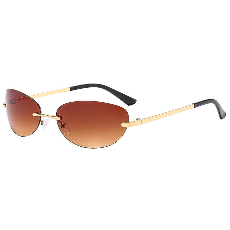 Damen modische Cat-Eye Sonnenbrille mit schmalem Metallrahmen und polarisierenden Gläsern Karnz