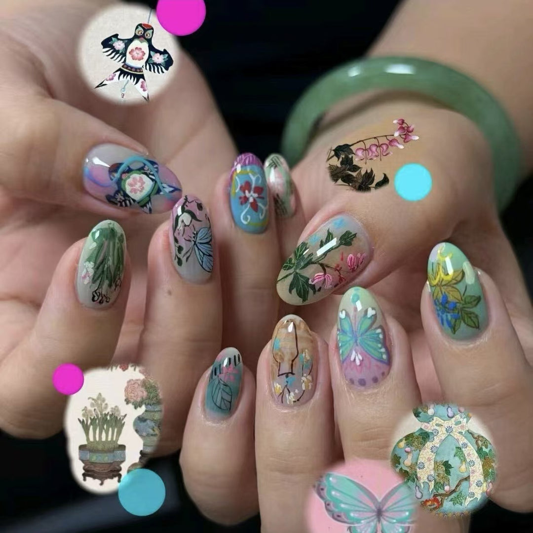 Stylisches Künstlerisches Press-On-Nagelset Karnz