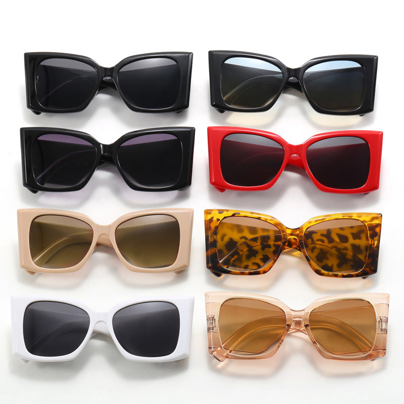 Damen modische Oversized-Sonnenbrille mit geometrischem Rahmen Karnz