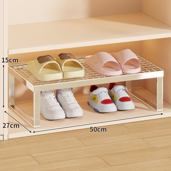 Stapelfähiger Mesh-Top Schuhregal Riser Organizer