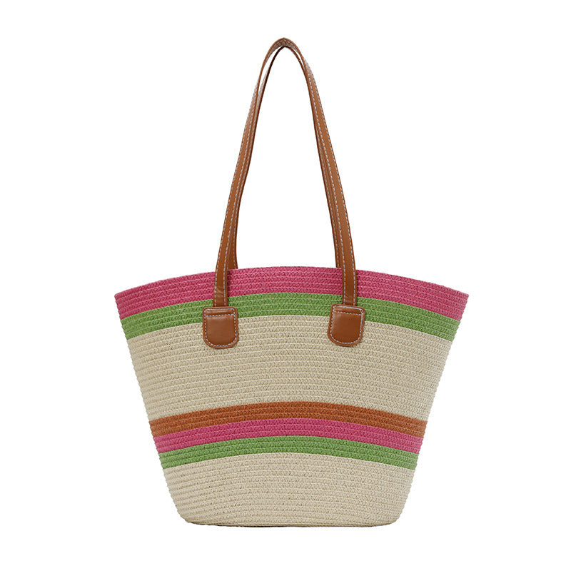 Bunte Strohtasche Strandtasche Karnz