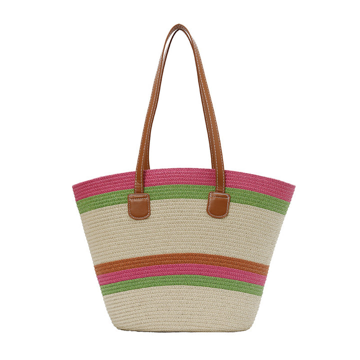 Bunte Strohtasche Strandtasche Karnz