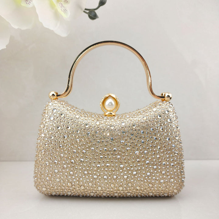 Perlenverzierte Abendhandtasche