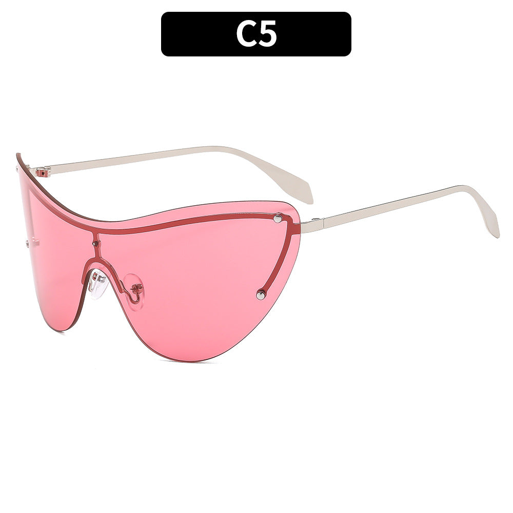 Futuristische Cat-Eye Shield Sonnenbrille