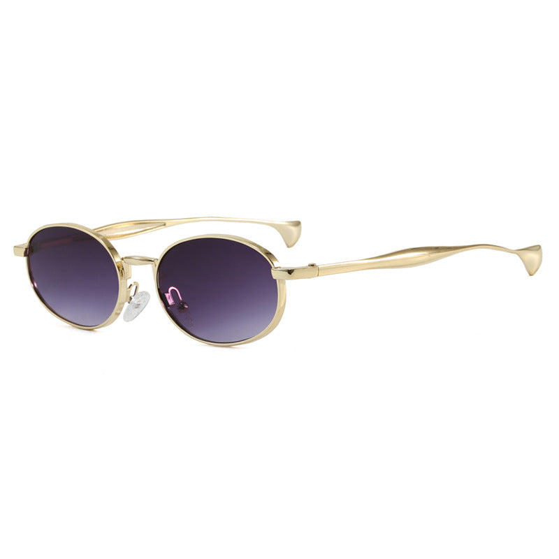 Damen robuste runde Sonnenbrille mit verspiegelten Gläsern Karnz
