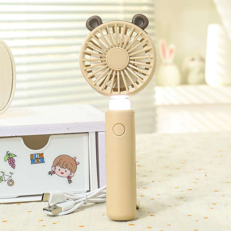 Damen Tragbarer Handventilator mit LED-Beleuchtung und süßem Tierdesign Karnz