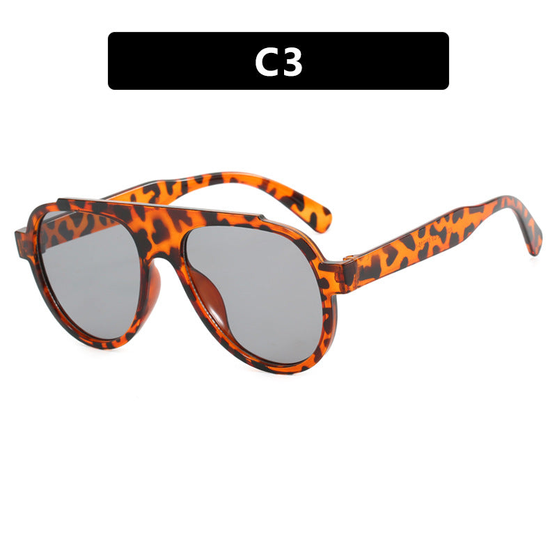 Damen Vintage-Style Sonnenbrille mit elegantem Kunststoffrahmen im Leopardenmuster Karnz