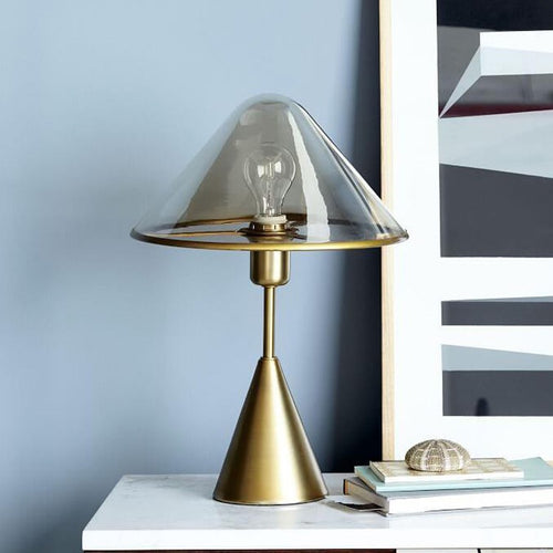Moderne Glas- und Metall-Tischlampe