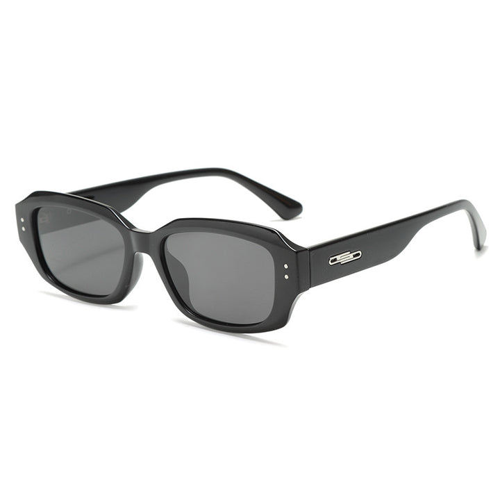 Damen modische quadratische Sonnenbrille mit innovativem transparentem Rahmen Karnz
