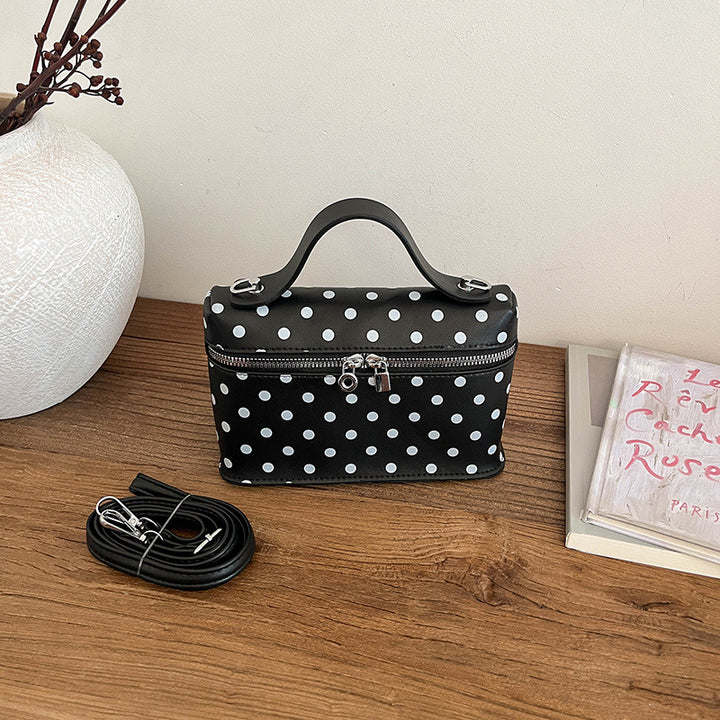 Strukturierte Polka Dot Handtasche