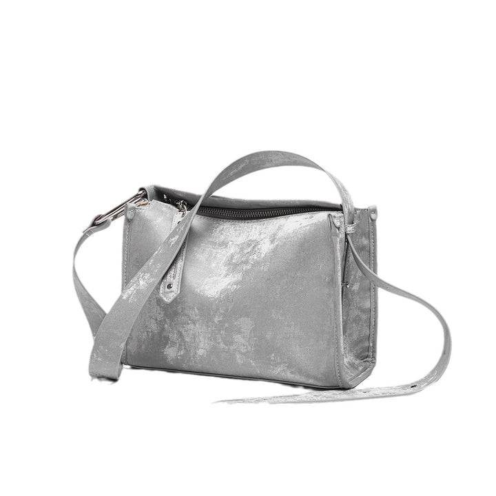 Minimalistische Strukturierte Rechteckige Top-Handle Crossbody Tasche mit Verstellbarem Träger