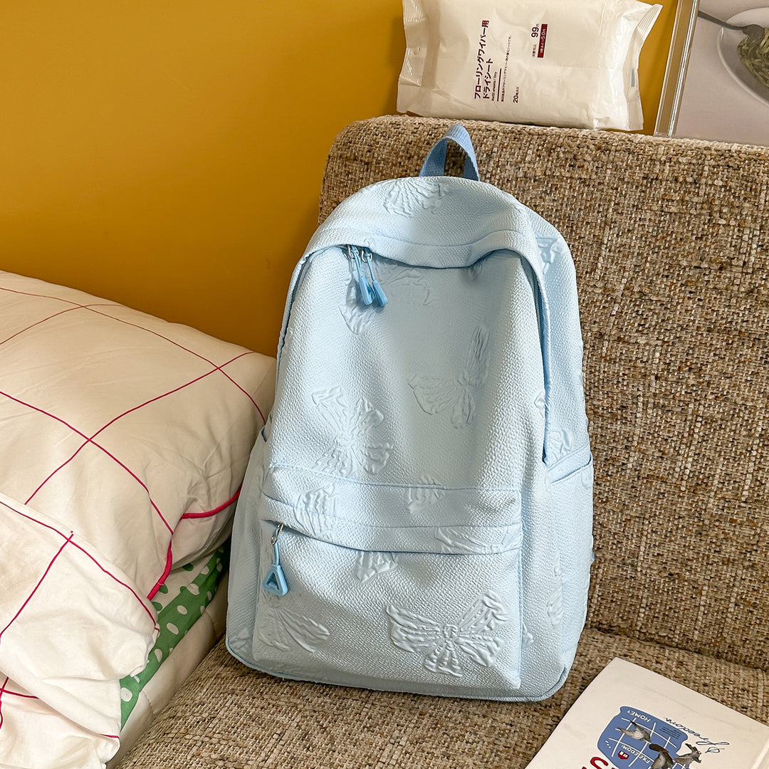 Elegante Texturierte Rucksack mit Dekorativem Charme