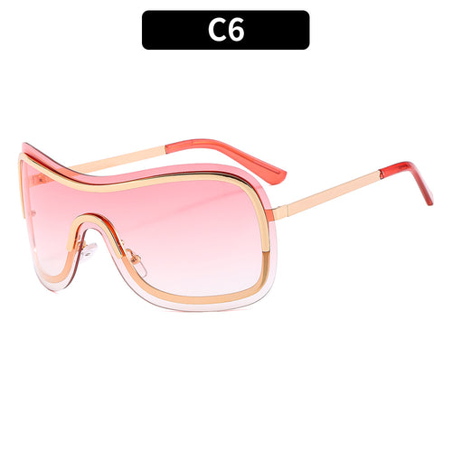 Oversized Retro Shield Sonnenbrille