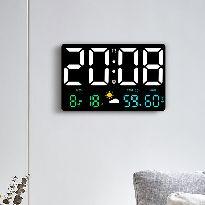 Digitale Wanddekorationsuhr mit Temperatur- und Feuchtigkeitsanzeige Karnz